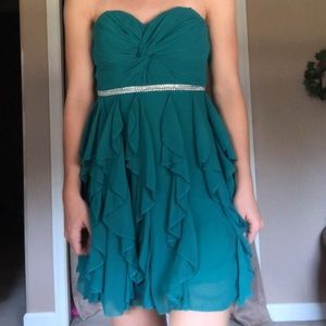 City Triangles Teal Mini Dress